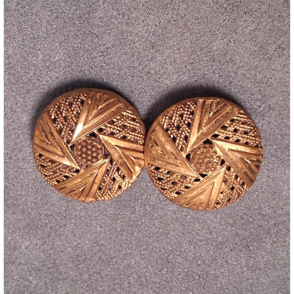 Vintage Czech Belt Buckle Deco Openwork Flower